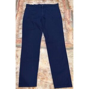 Greyson Mens Chino Pants Navy Blue Flat Front Straight Leg 5-Pocket 33/32